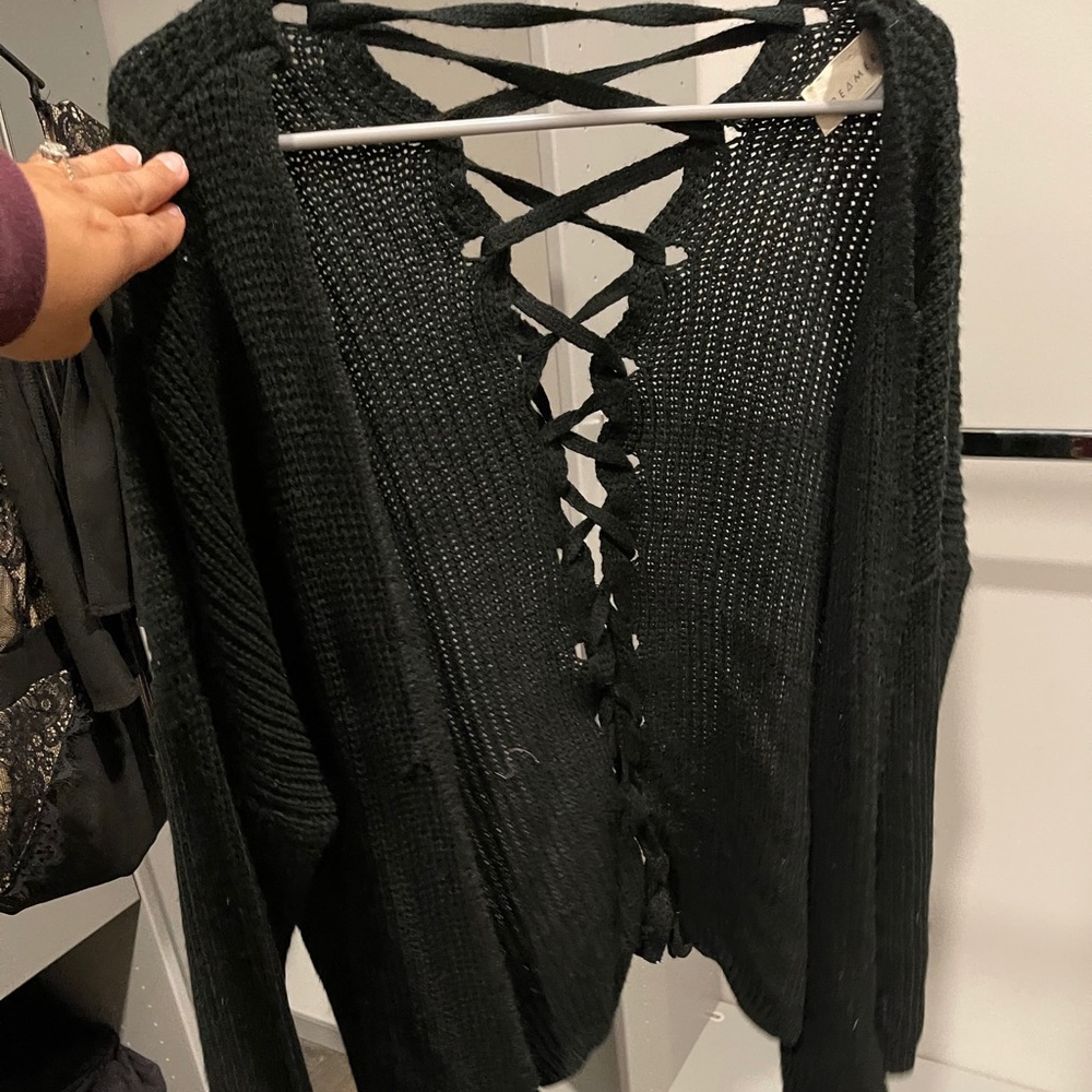 Black knitted cardigan